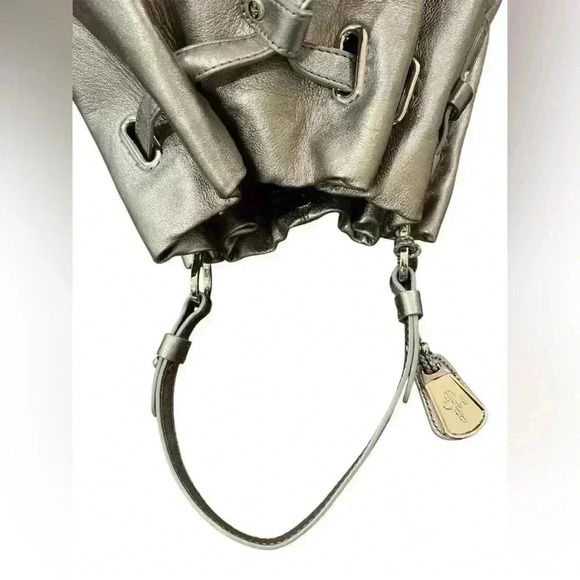 Cole Haan - Metallic Silver Soft Leather Satchel - Picture 6 of 9